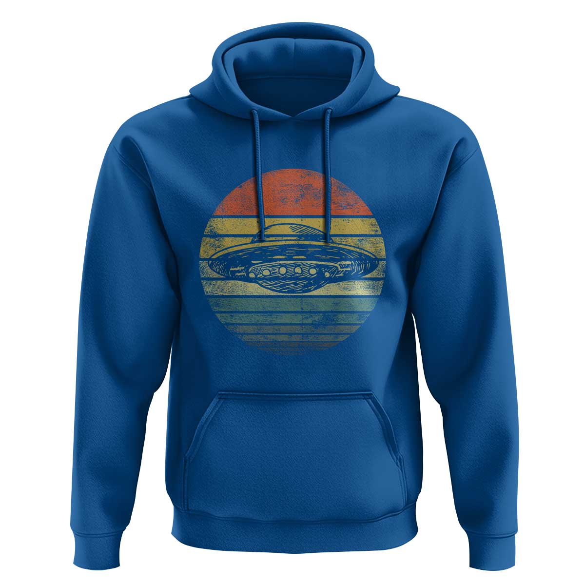 UFO Gifts Retro Sunset Funny Alien UFO Hunter Silhouette Hoodie - Wonder Print Shop