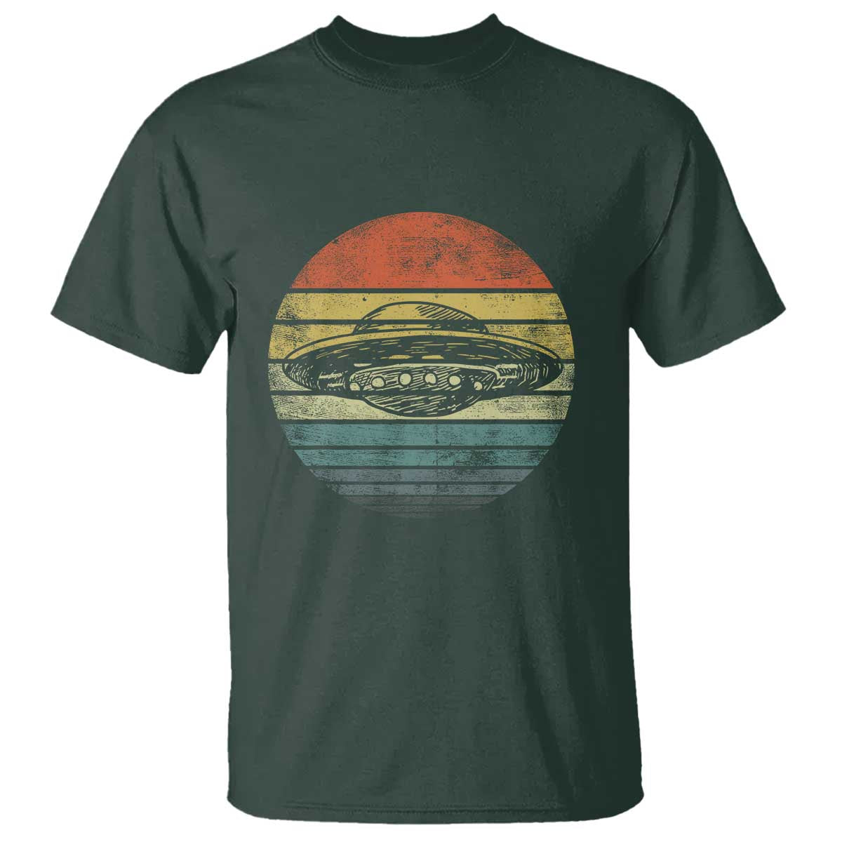 UFO Gifts Retro Sunset Funny Alien UFO Hunter Silhouette T Shirt - Wonder Print Shop