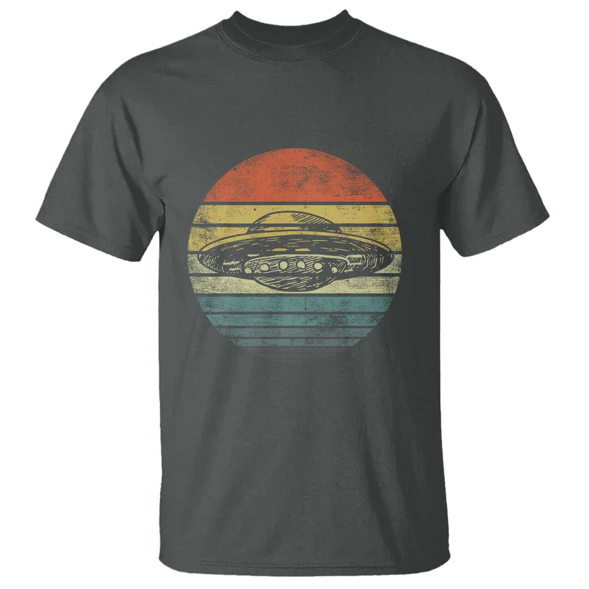 UFO Gifts Retro Sunset Funny Alien UFO Hunter Silhouette T Shirt - Wonder Print Shop