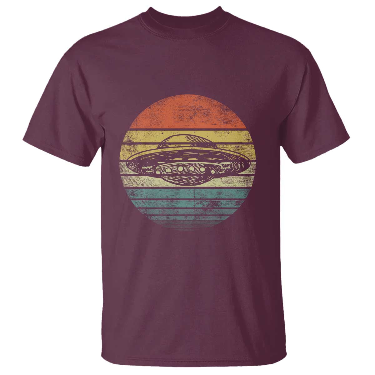 UFO Gifts Retro Sunset Funny Alien UFO Hunter Silhouette T Shirt - Wonder Print Shop