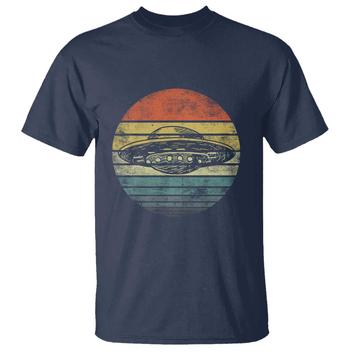UFO Gifts Retro Sunset Funny Alien UFO Hunter Silhouette T Shirt - Wonder Print Shop