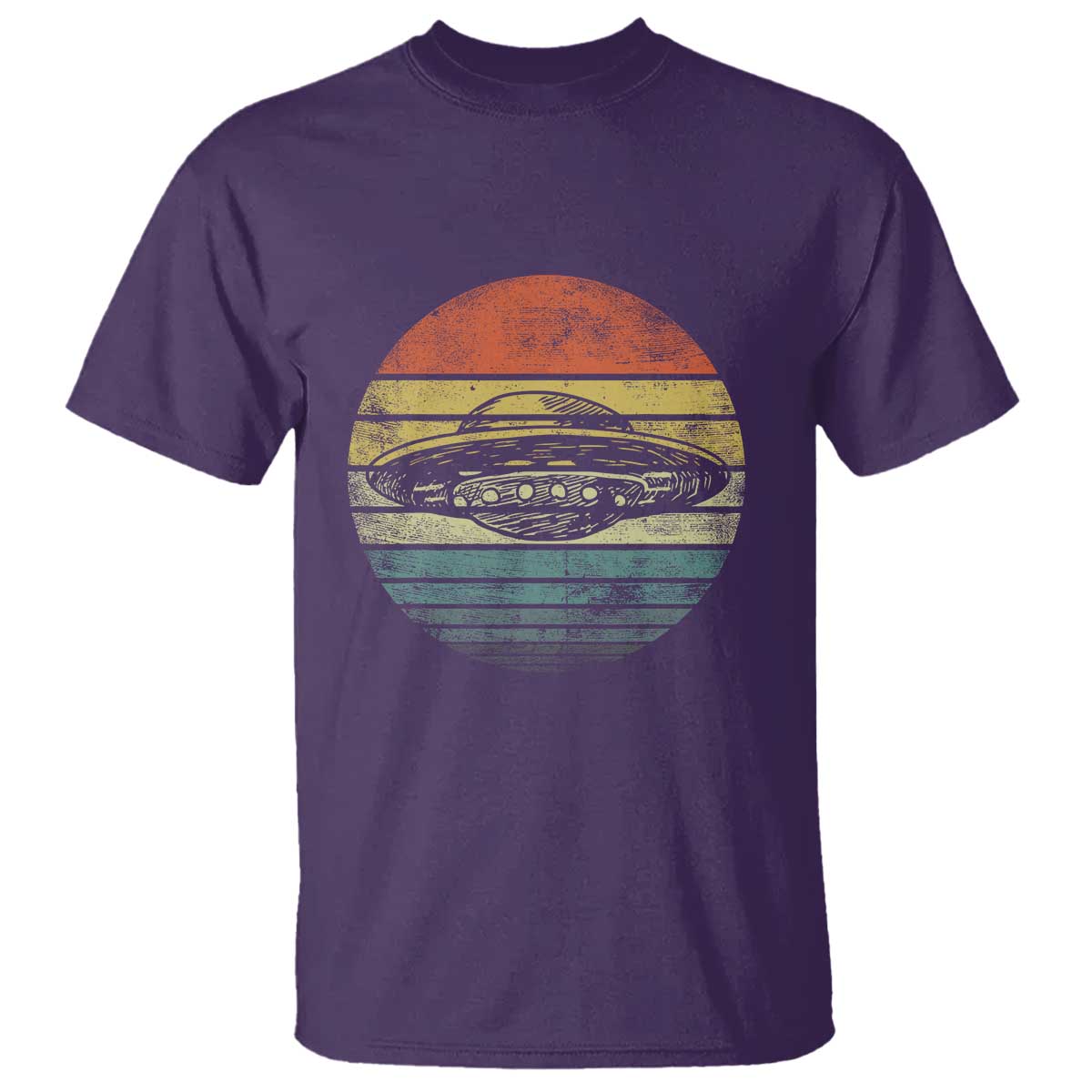 UFO Gifts Retro Sunset Funny Alien UFO Hunter Silhouette T Shirt - Wonder Print Shop