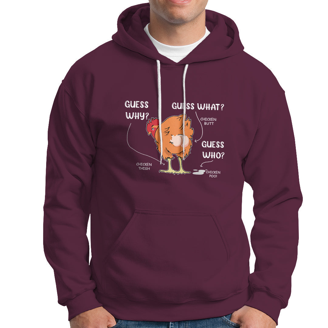 Funny Animal Farm Shirt Guess What Chicken Butt Hoodie - Wonder Print Shop
