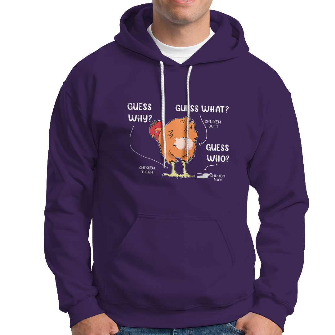 Funny Animal Farm Shirt Guess What Chicken Butt Hoodie - Wonder Print Shop