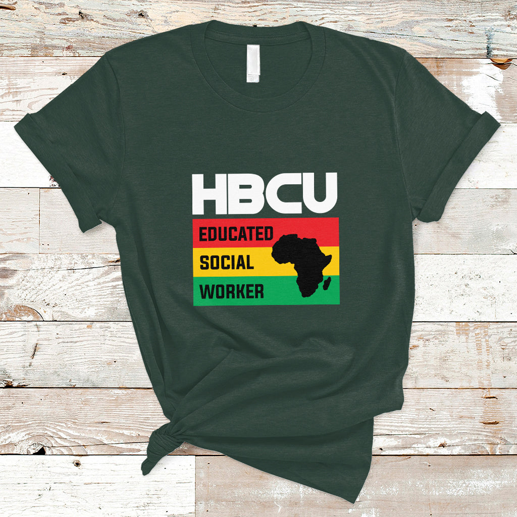 HBCU Educated Social Worker Historical Black T Shirt - Wonder Print Shop
