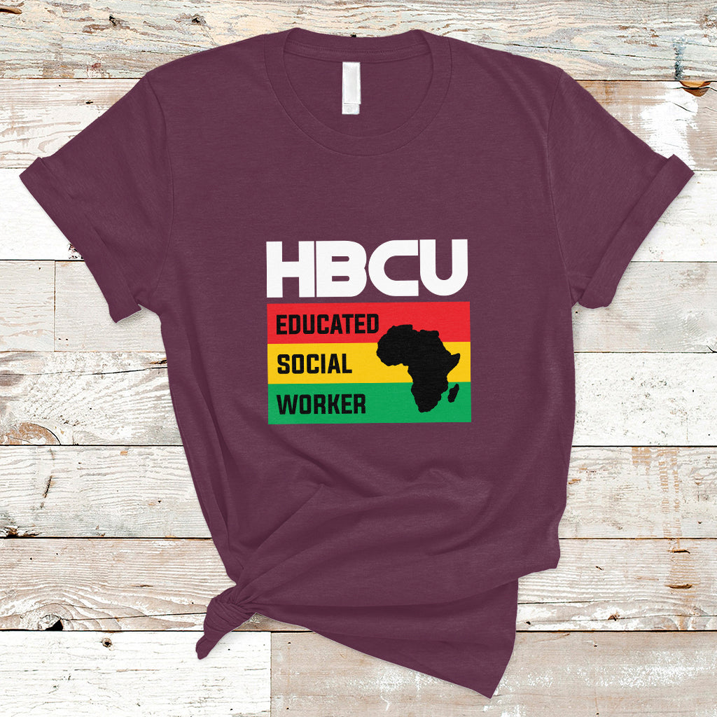 HBCU Educated Social Worker Historical Black T Shirt - Wonder Print Shop