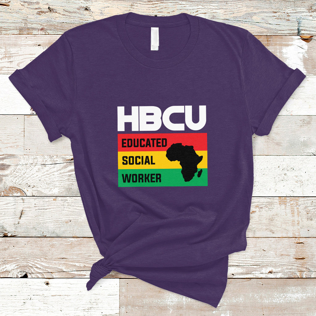 HBCU Educated Social Worker Historical Black T Shirt - Wonder Print Shop
