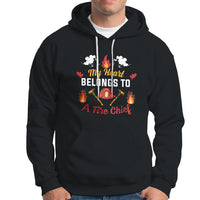 Fire Chief Hoodie My Heart Belongs To A Fire Chief Wife - Wonder Print Shop