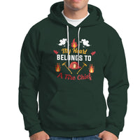 Fire Chief Hoodie My Heart Belongs To A Fire Chief Wife - Wonder Print Shop