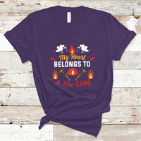 Fire Chief T Shirt My Heart Belongs To A Fire Chief Wife - Wonder Print Shop