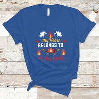 Fire Chief T Shirt My Heart Belongs To A Fire Chief Wife - Wonder Print Shop