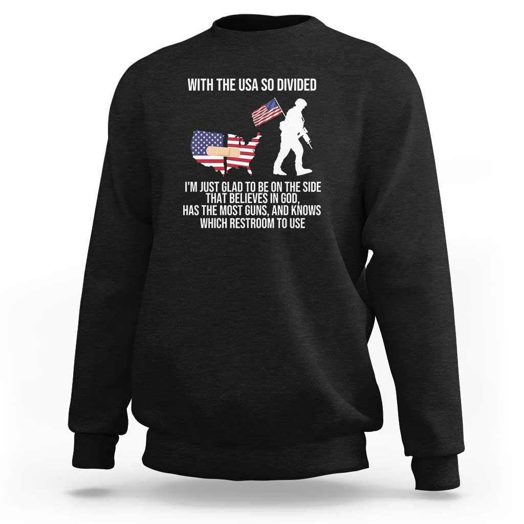 Patriotic USA Flag Sweatshirt Believe in God American Pride - Wonder Print Shop