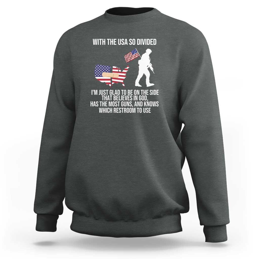 Patriotic USA Flag Sweatshirt Believe in God American Pride - Wonder Print Shop