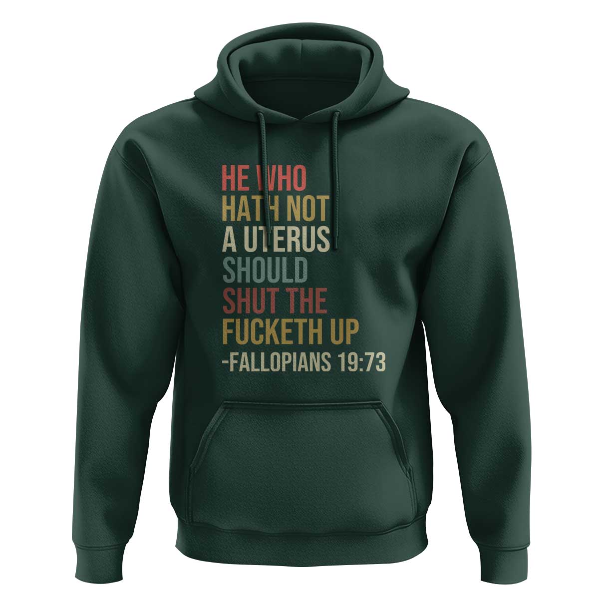 He Who Hath Not a Uterus - Bold Statement Hoodie for Women - Feminist Women's Rights