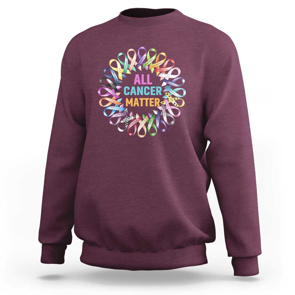 All Cancer Matters Sweatshirt for Health Advocacy - Support Awareness - Wonder Print Shop