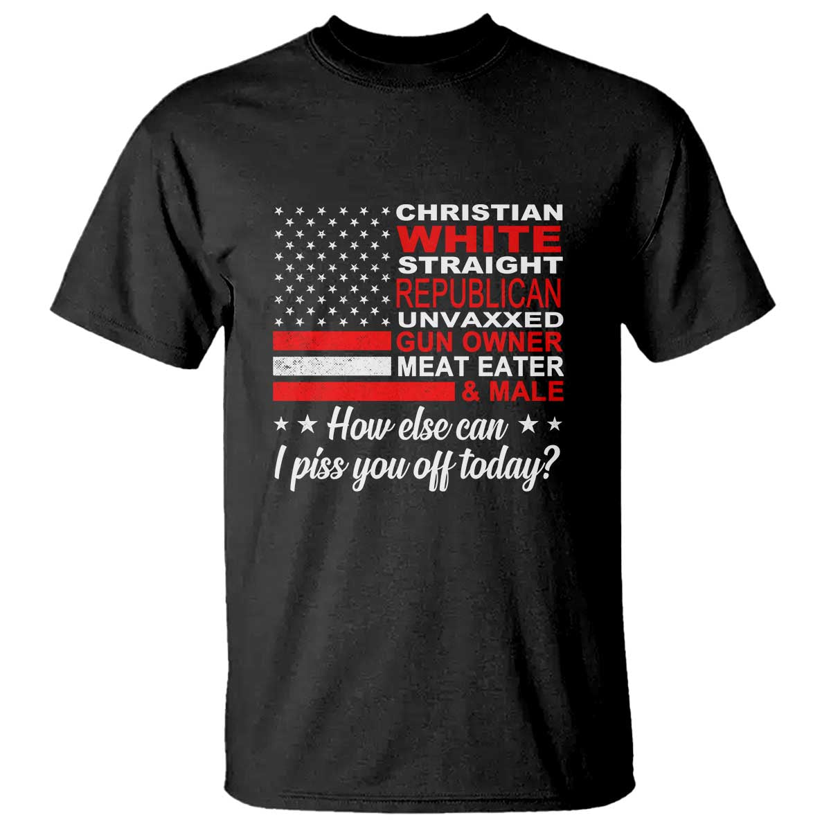 Bold Conservative Statement T Shirt How Else Can I Piss You Off Today - Wonder Print Shop