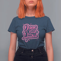 Women’s navy t-shirt with pink “Dope Chick Fresh Kicks Lipstick” graphic