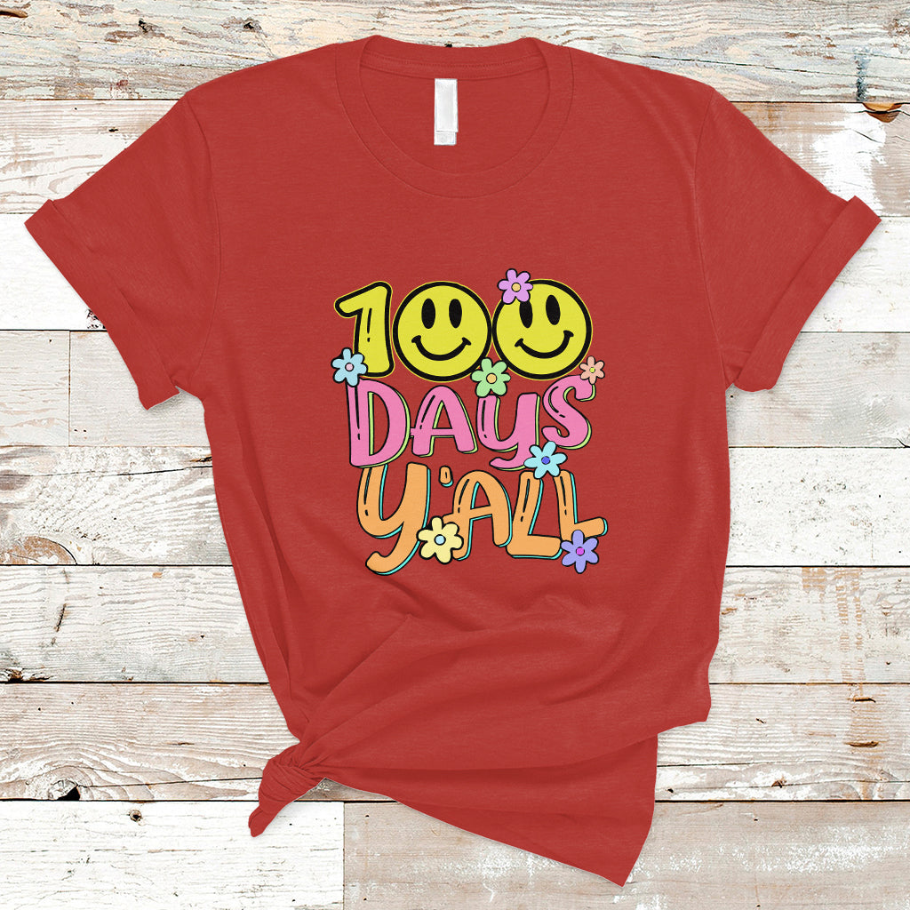 100 Days Of School T Shirt 100th Day Y'all - Wonder Print Shop