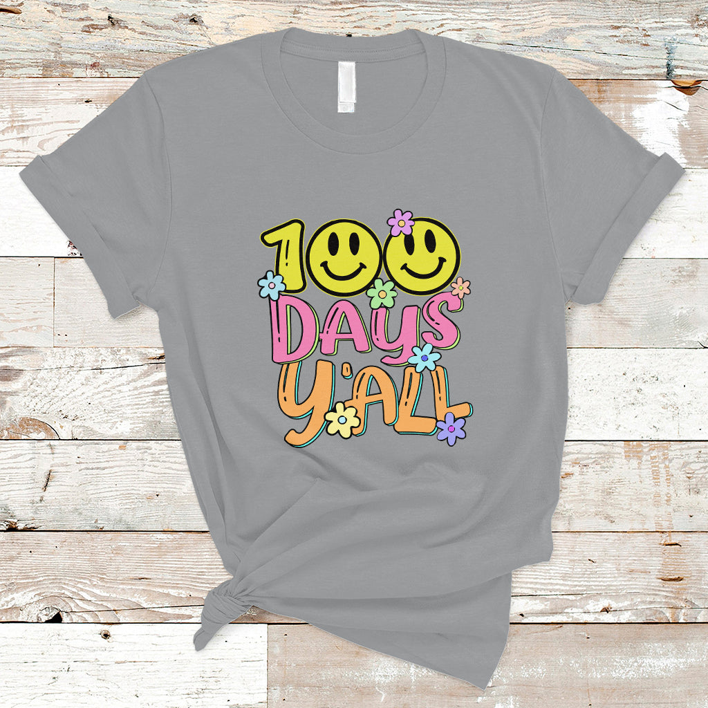 100 Days Of School T Shirt 100th Day Y'all - Wonder Print Shop
