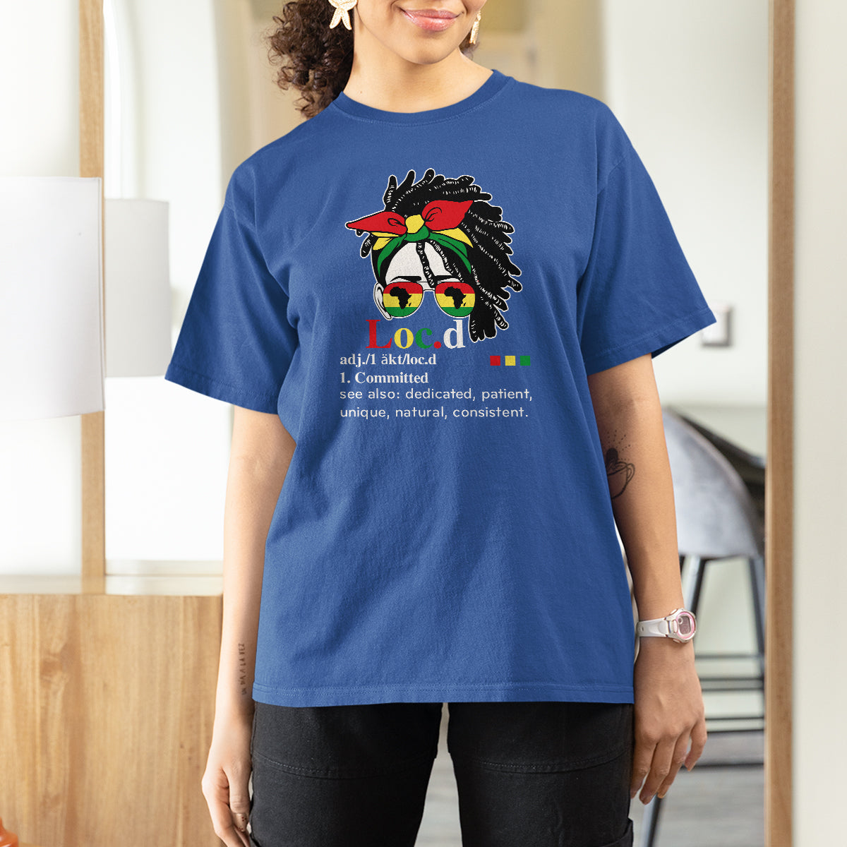 Black History Month Black Women T Shirt For Women Loc'd Definition Messy Bun - Wonder Print Shop