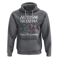 Autism Grandma Hoodie I Love My Grandson Butterfly Grandmother Love Support Accept - Wonder Print Shop