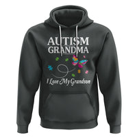 Autism Grandma Hoodie I Love My Grandson Butterfly Grandmother Love Support Accept - Wonder Print Shop
