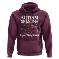 Autism Grandma Hoodie I Love My Grandson Butterfly Grandmother Love Support Accept - Wonder Print Shop
