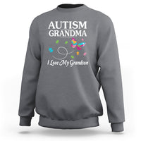 Autism Grandma Sweatshirt I Love My Grandson Butterfly Grandmother Love Support Accept - Wonder Print Shop