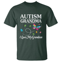 Autism Grandma T Shirt I Love My Grandson Butterfly Grandmother Love Support Accept - Wonder Print Shop