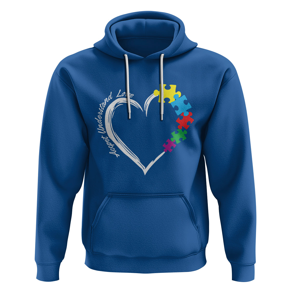 Autism Acceptance Hoodie Accept Understand Love Spectrum Jigsaw Puzzle Heart - Wonder Print Shop