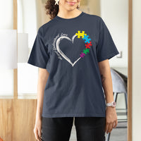 Autism Acceptance T Shirt For Women Accept Understand Love Spectrum Jigsaw Puzzle Heart - Wonder Print Shop