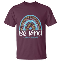 Autism Awareness T Shirt In A World Where You Can Be Anything Be Kind Blue Rainbow - Wonder Print Shop