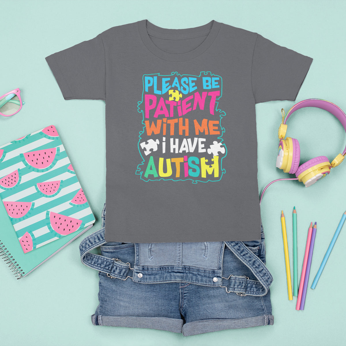 Please Be Patient With Me I Have Autism T Shirt For Kid - Wonder Print Shop
