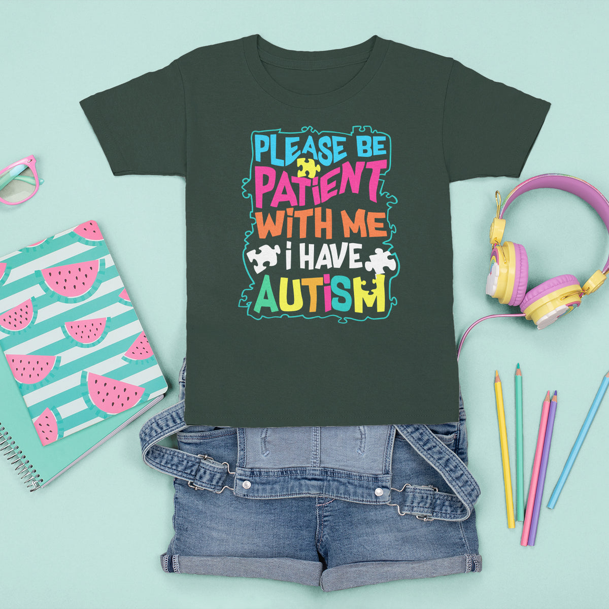 Please Be Patient With Me I Have Autism T Shirt For Kid - Wonder Print Shop