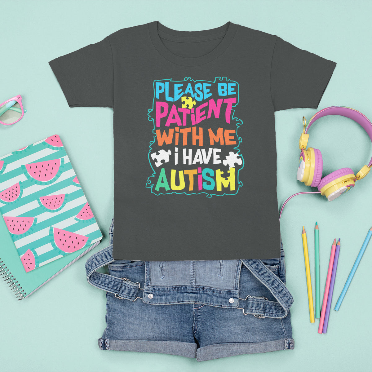 Please Be Patient With Me I Have Autism T Shirt For Kid - Wonder Print Shop