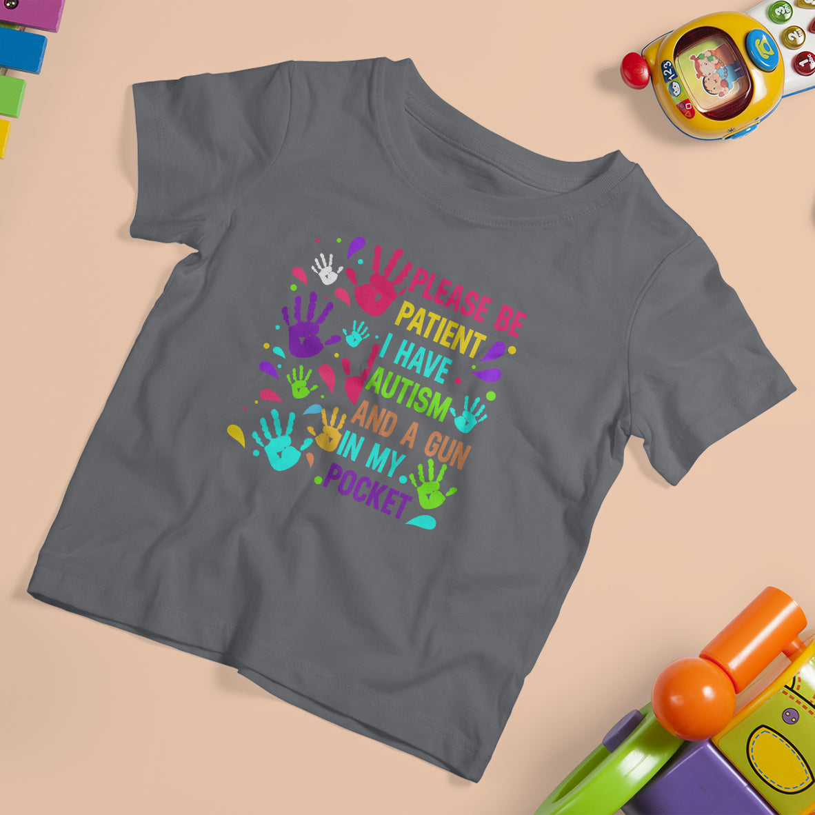 Please Be Patient With Me I Have Autism T Shirt For Kid And A Gun In My Pocket - Wonder Print Shop