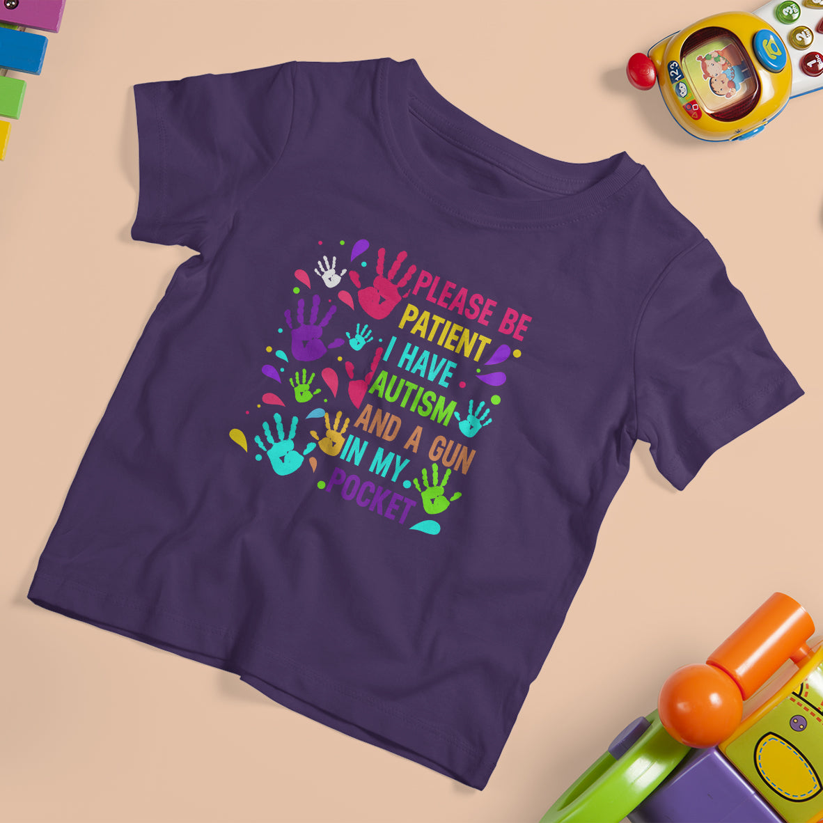 Please Be Patient With Me I Have Autism T Shirt For Kid And A Gun In My Pocket - Wonder Print Shop