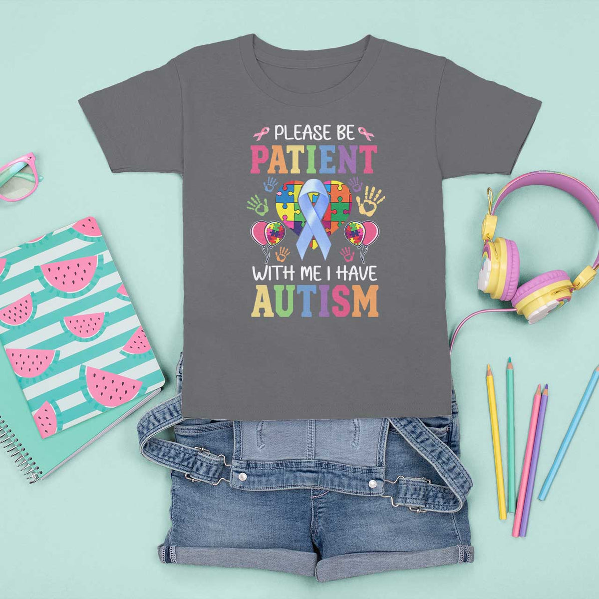 Please Be Patient With Me I Have Autism T Shirt For Kid Prostate - Wonder Print Shop