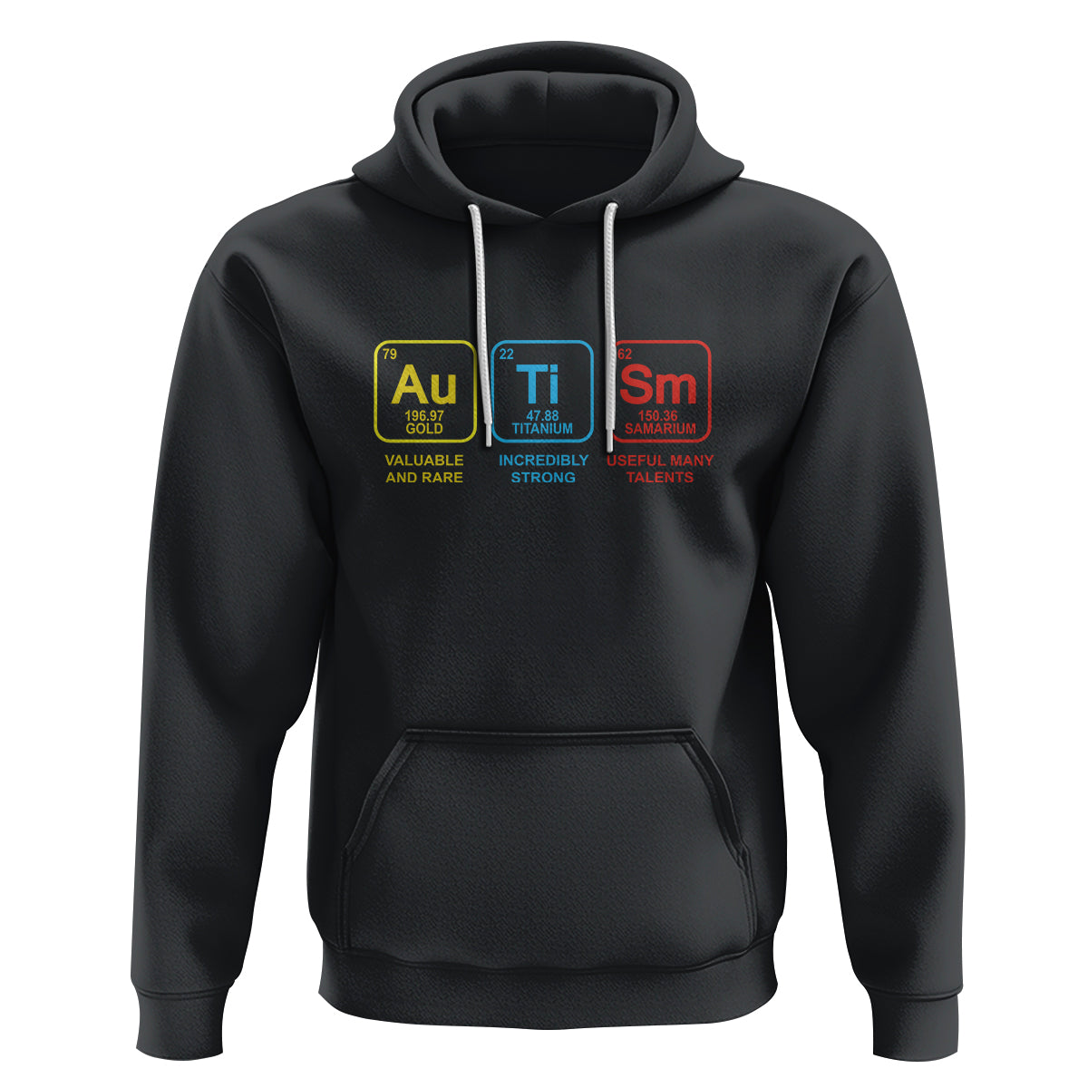 Autism Awareness Hoodie Chemical Elements Periodic Table ASD - Wonder Print Shop