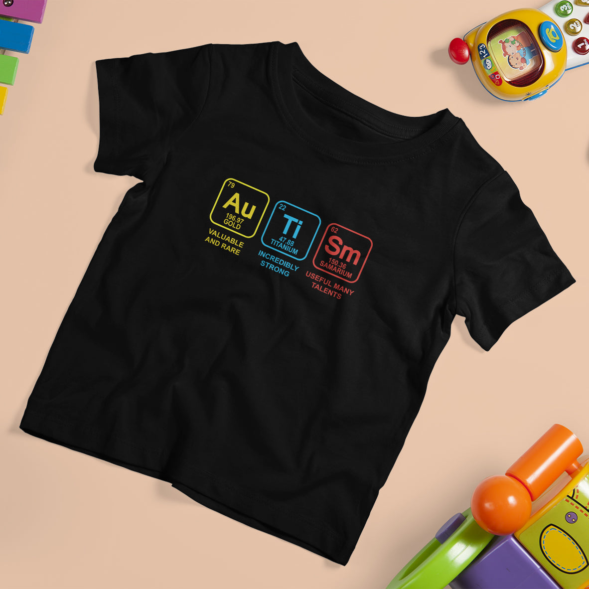 Autism Awareness T Shirt For Kid Chemical Elements Periodic Table ASD - Wonder Print Shop