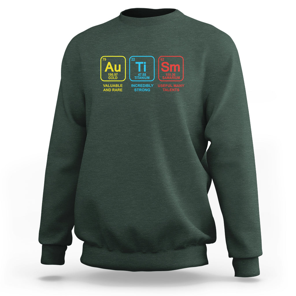 Autism Awareness Sweatshirt Chemical Elements Periodic Table ASD - Wonder Print Shop