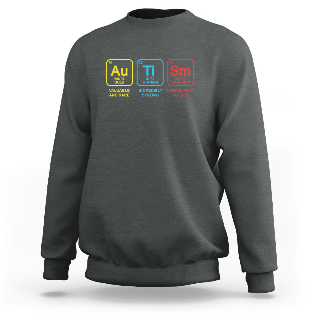 Autism Awareness Sweatshirt Chemical Elements Periodic Table ASD - Wonder Print Shop