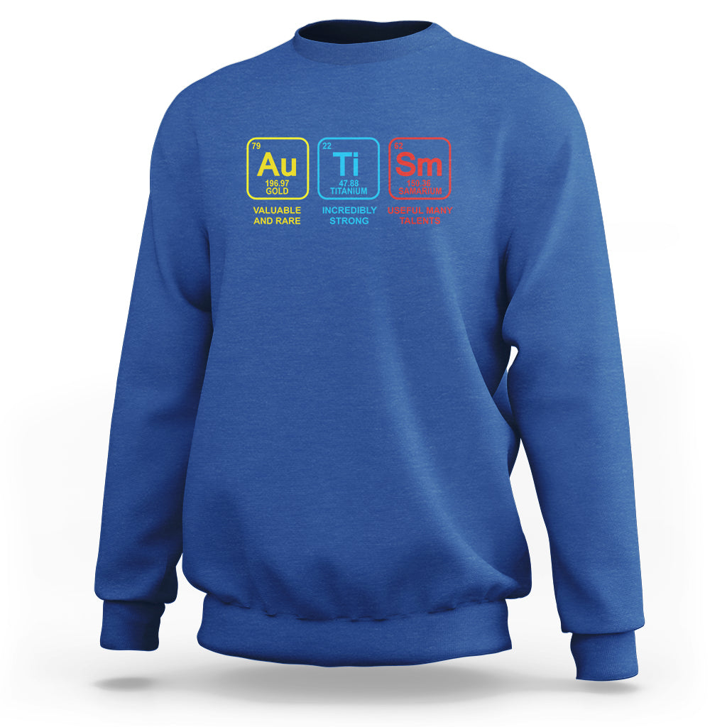 Autism Awareness Sweatshirt Chemical Elements Periodic Table ASD - Wonder Print Shop