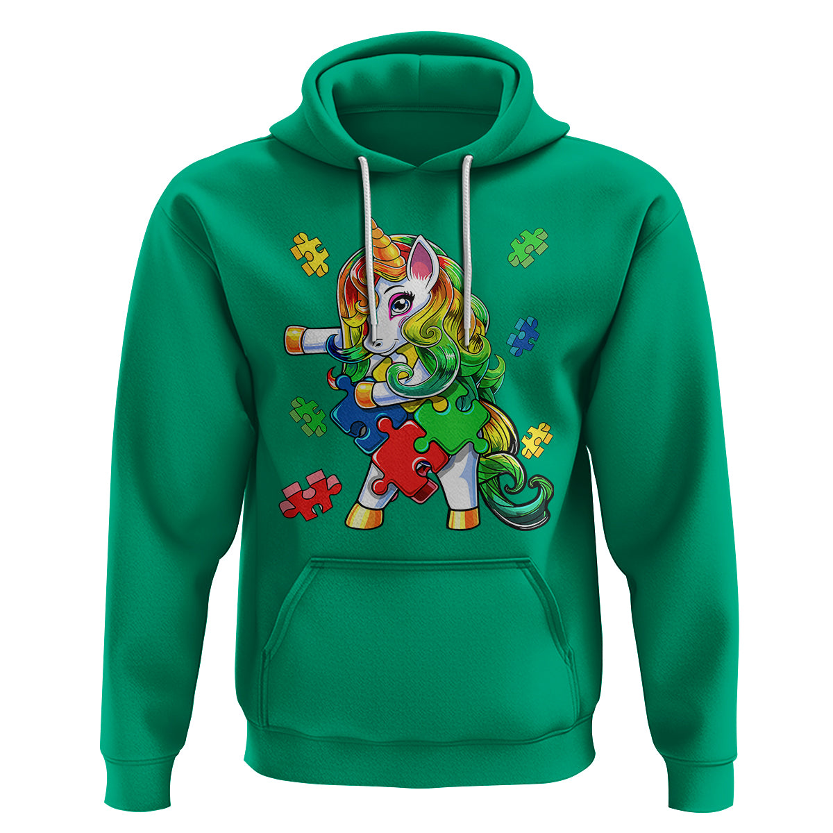 Unicorn Autism Hoodie His Fight is My Fight with Flossing Unicorn Puzzle Piece - Wonder Print Shop