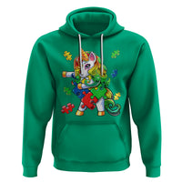 Unicorn Autism Hoodie His Fight is My Fight with Flossing Unicorn Puzzle Piece - Wonder Print Shop