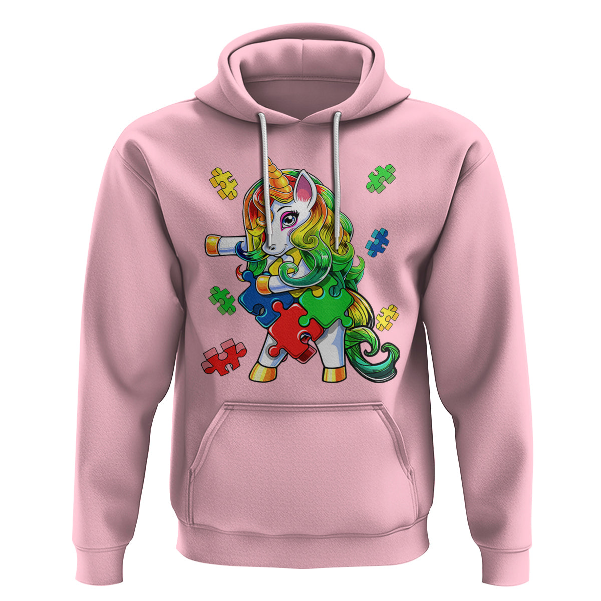 Unicorn Autism Hoodie His Fight is My Fight with Flossing Unicorn Puzzle Piece - Wonder Print Shop
