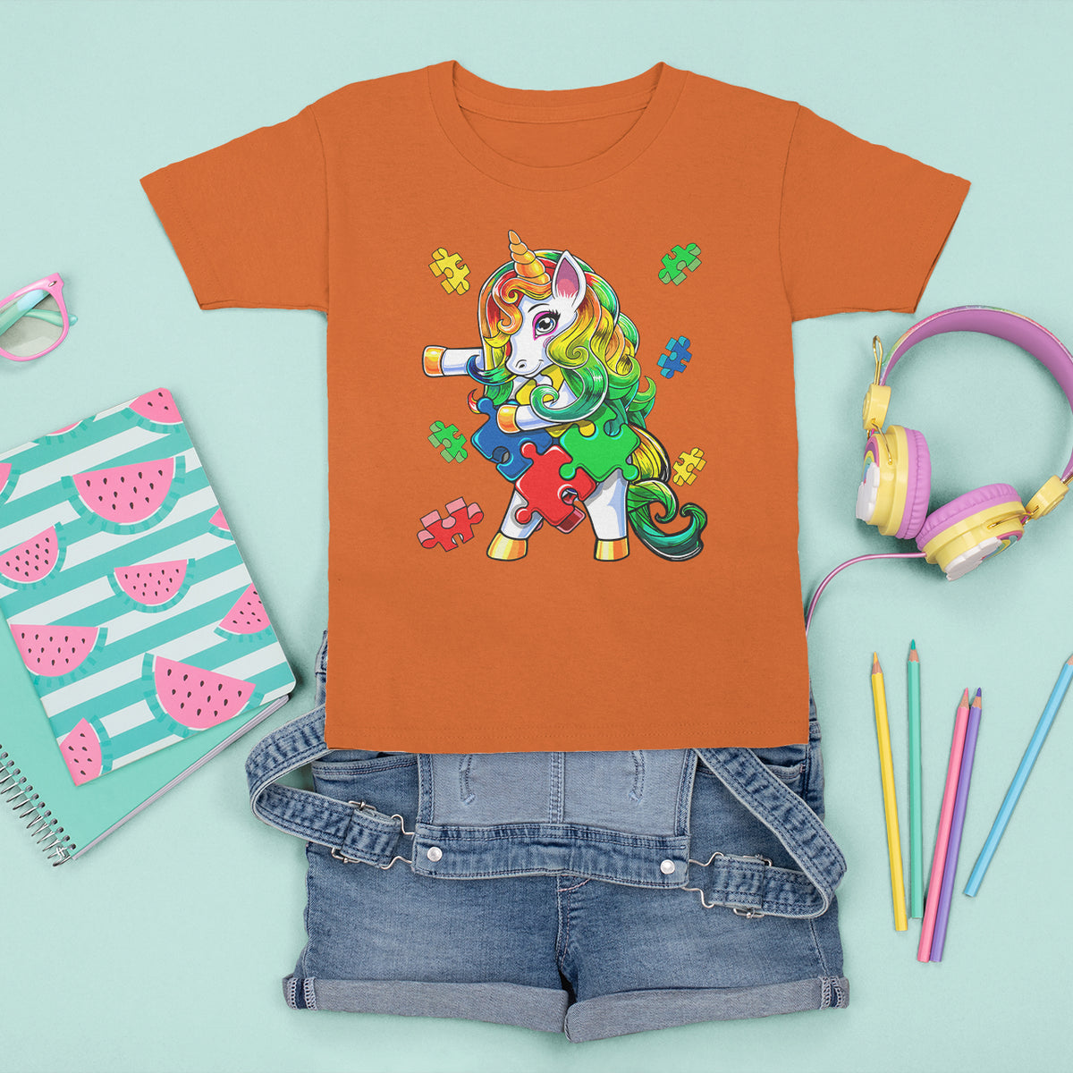 Unicorn Autism T Shirt For Kid His Fight is My Fight with Flossing Unicorn Puzzle Piece - Wonder Print Shop