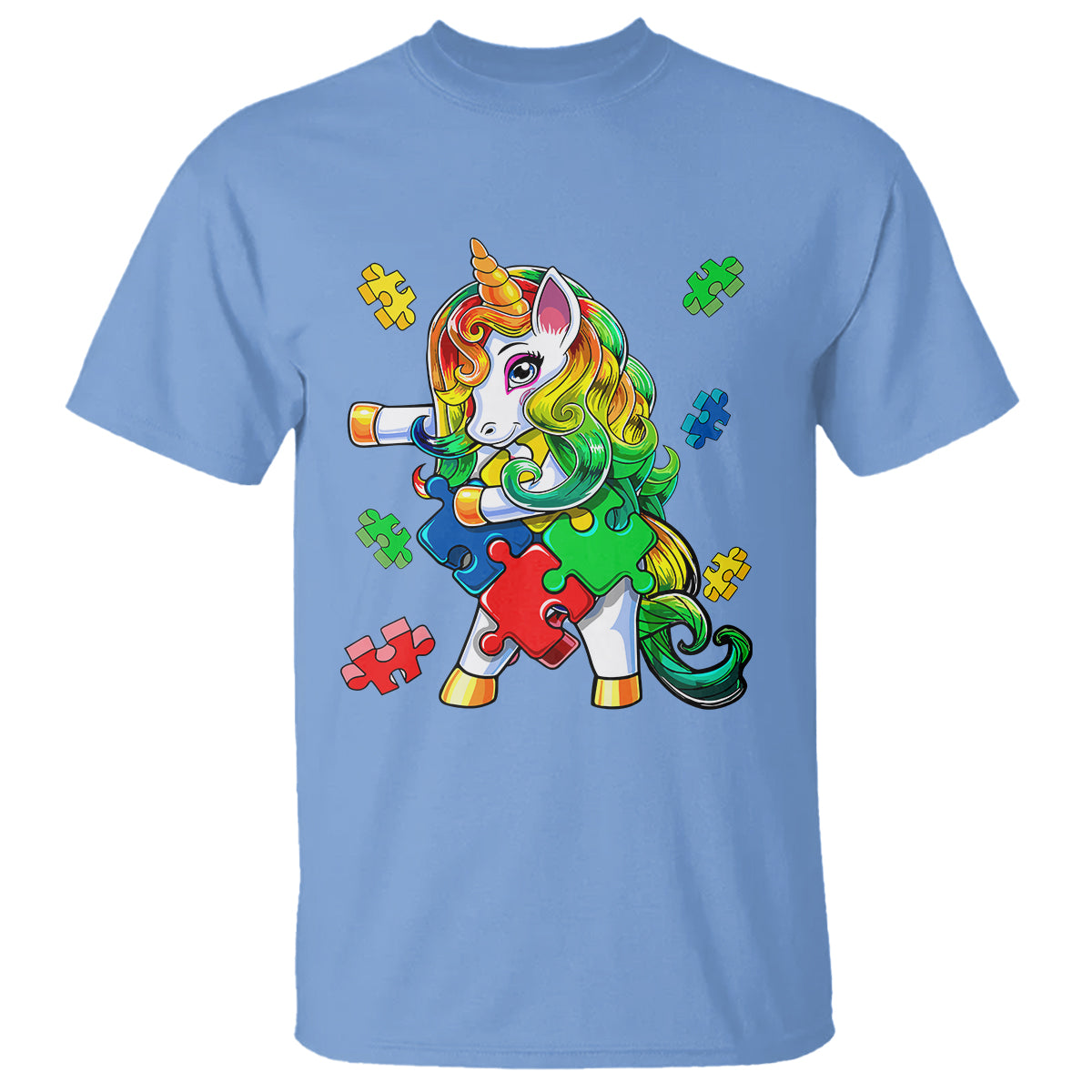 Unicorn Autism T Shirt His Fight is My Fight with Flossing Unicorn Puzzle Piece - Wonder Print Shop