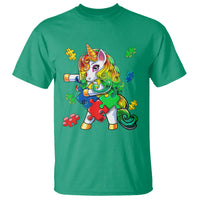 Unicorn Autism T Shirt His Fight is My Fight with Flossing Unicorn Puzzle Piece - Wonder Print Shop
