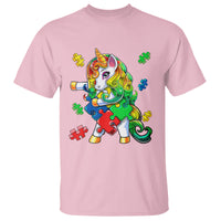 Unicorn Autism T Shirt His Fight is My Fight with Flossing Unicorn Puzzle Piece - Wonder Print Shop
